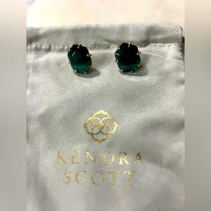RARE KS MORGAN EARRINGS IN GOLD AND EMERALD CATSEYE